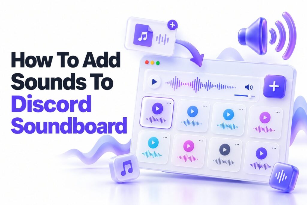 Discord Soundboard interface showing options to add and manage custom sounds