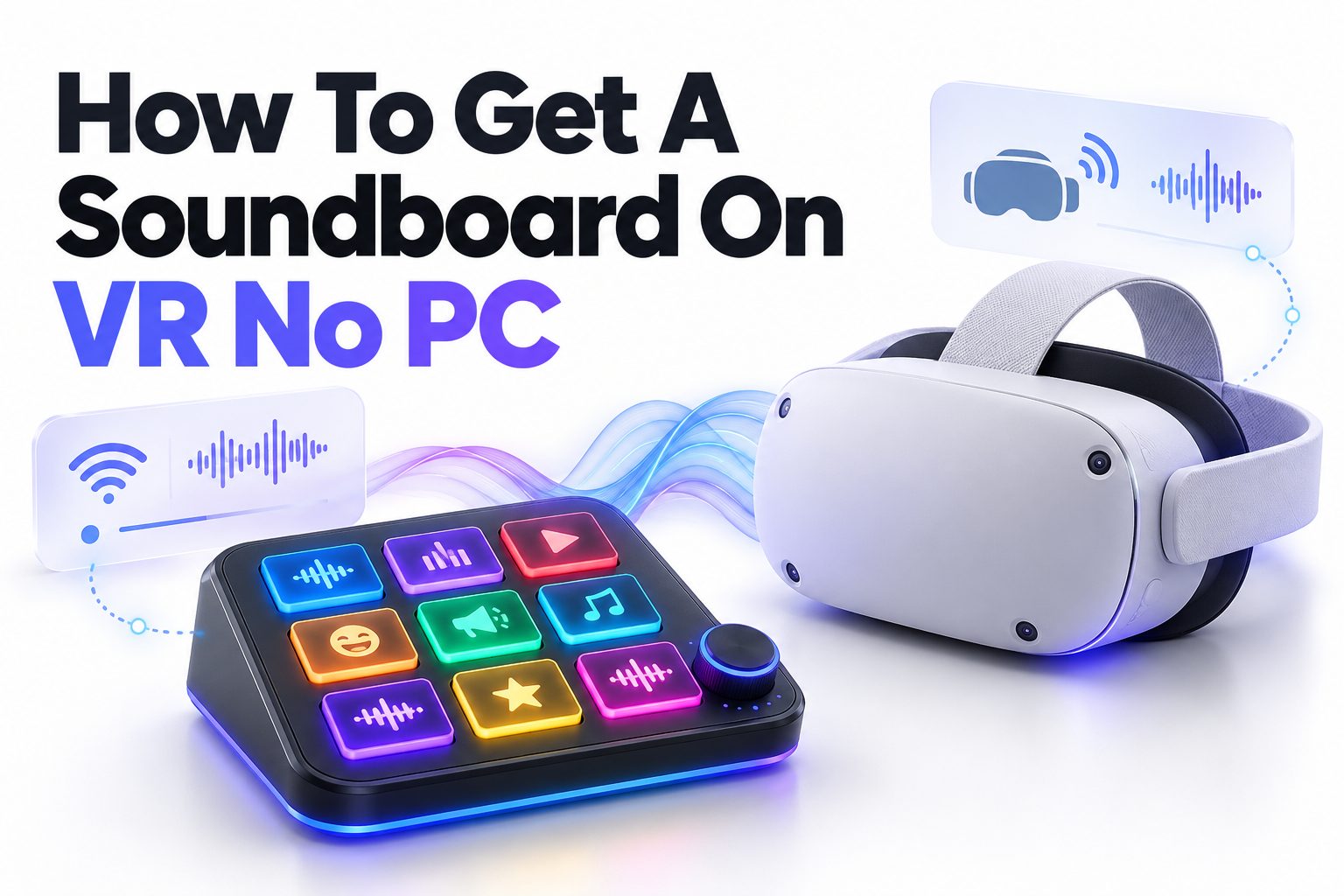 VR gamer using a wireless soundboard without a PC